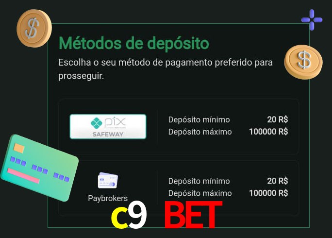 O cassino c9 bet oferece uma grande variedade de métodos de pagamento